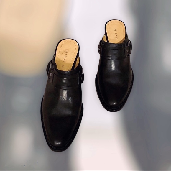 Gianni Bini Black Leather Slip-on Heels - GUC! - Picture 4 of 16